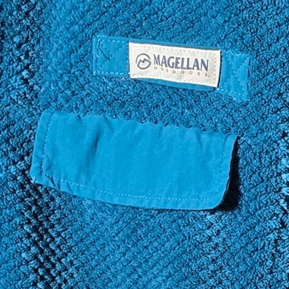 Magellan Outdoors Fleece Pullover Mens 1X Teal Quarter Zip Fishing Jacket